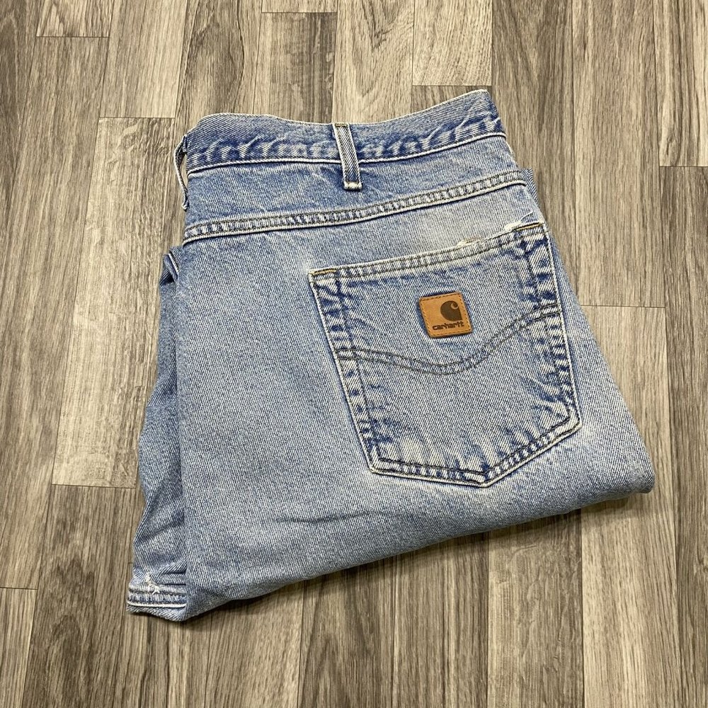 CARHARTT Relaxed Fit Straight Light Wash Blue Denim Jeans Men's Size W 40 L 32